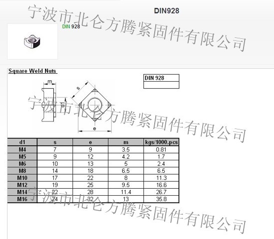 （M12）宁波地区库存最齐，品质的DIN928焊接螺母供应厂家 - 2