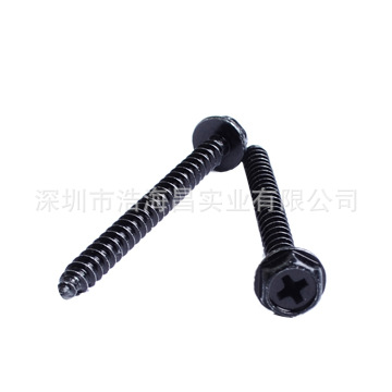 供应铁镀黑锌六角头带介 带垫自攻螺钉 (HHC-309A) - 2