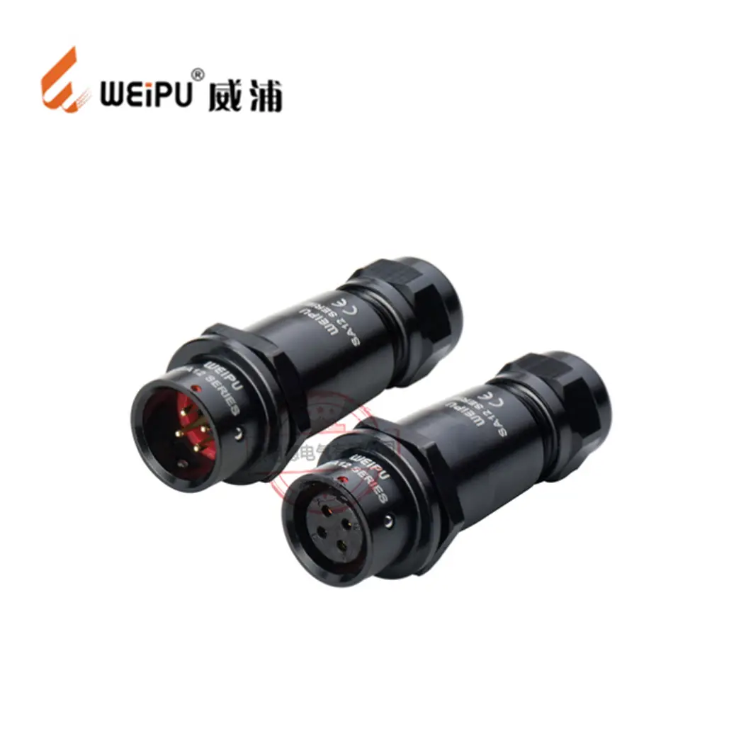 威浦四芯航空插头插座SA1210/P4+SA1212/S4后螺母座+SA1213/P4法兰座+SA1215/P4前螺母座