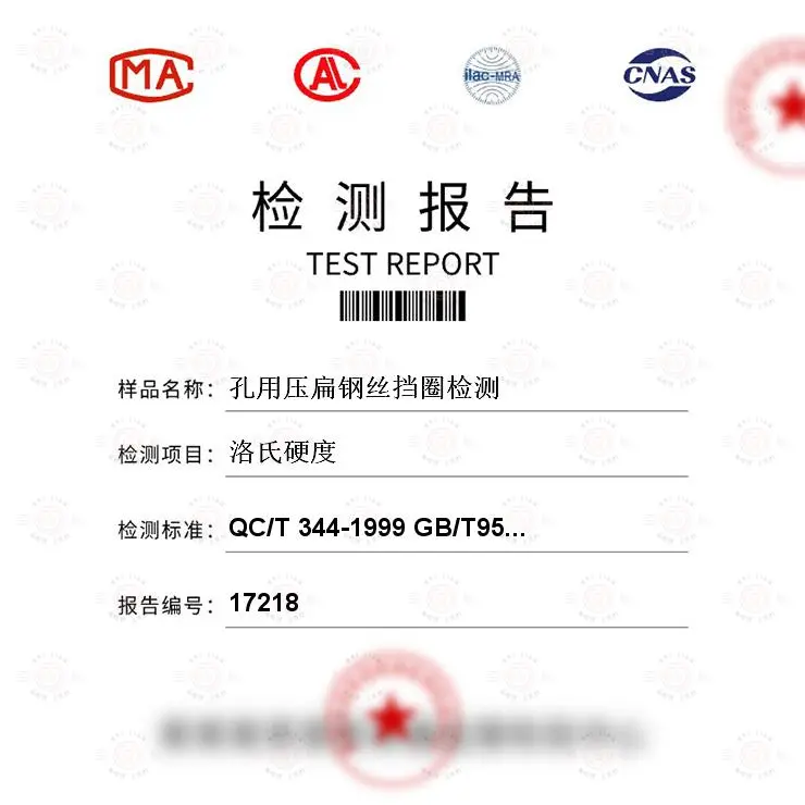 孔用压扁钢丝挡圈检测-材料分析及检测-百检网