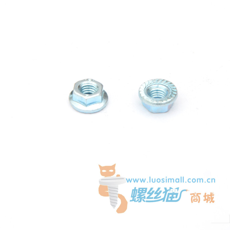 攻供应六角法兰螺母 法兰螺母 DIN6923碳钢蓝白锌/彩锌/镀镍/本色 - 3