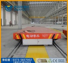 载重平车真空炉设备专用电动轨道过跨车 遇人停止电动平车60吨