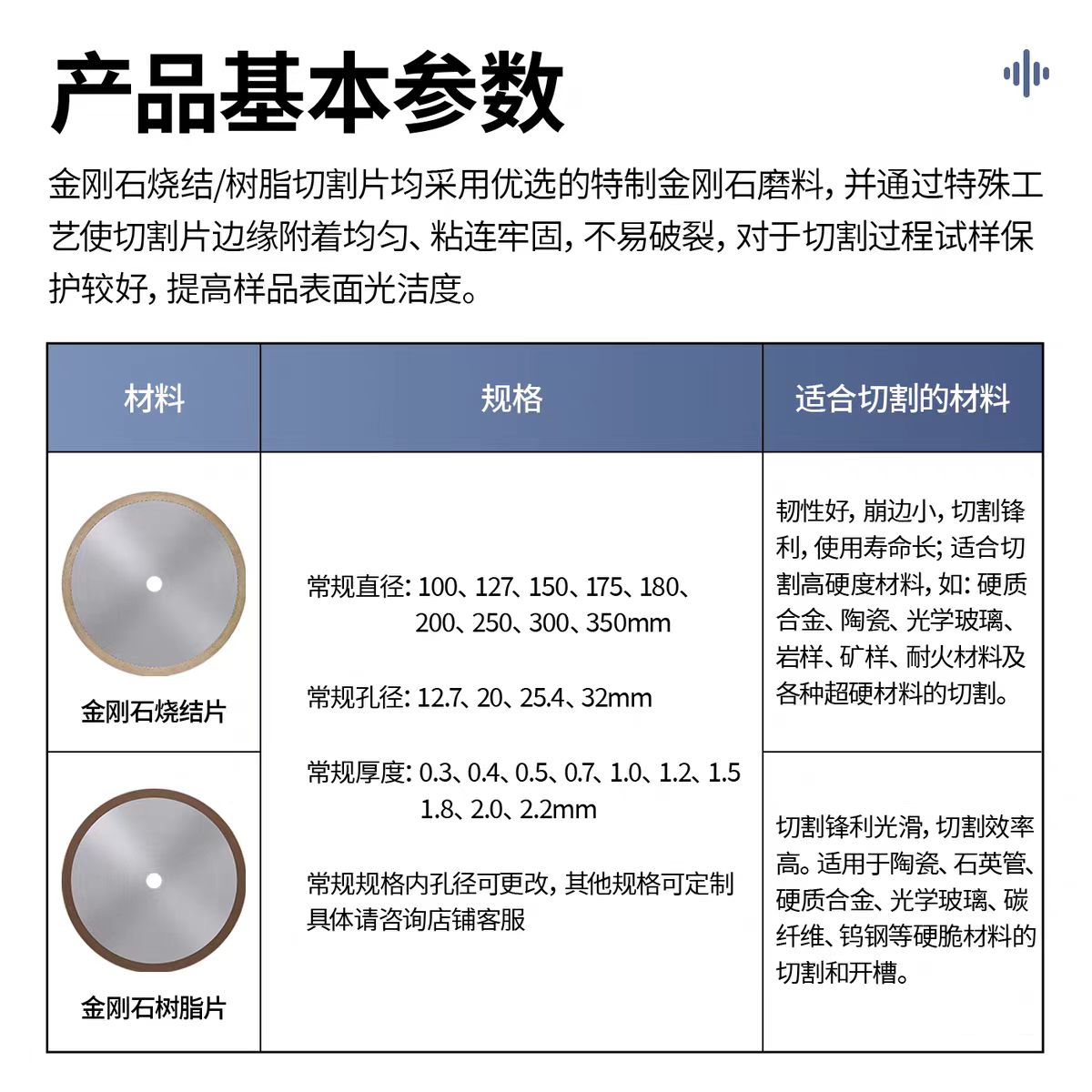金刚石烧结切割片，树脂片 - 2