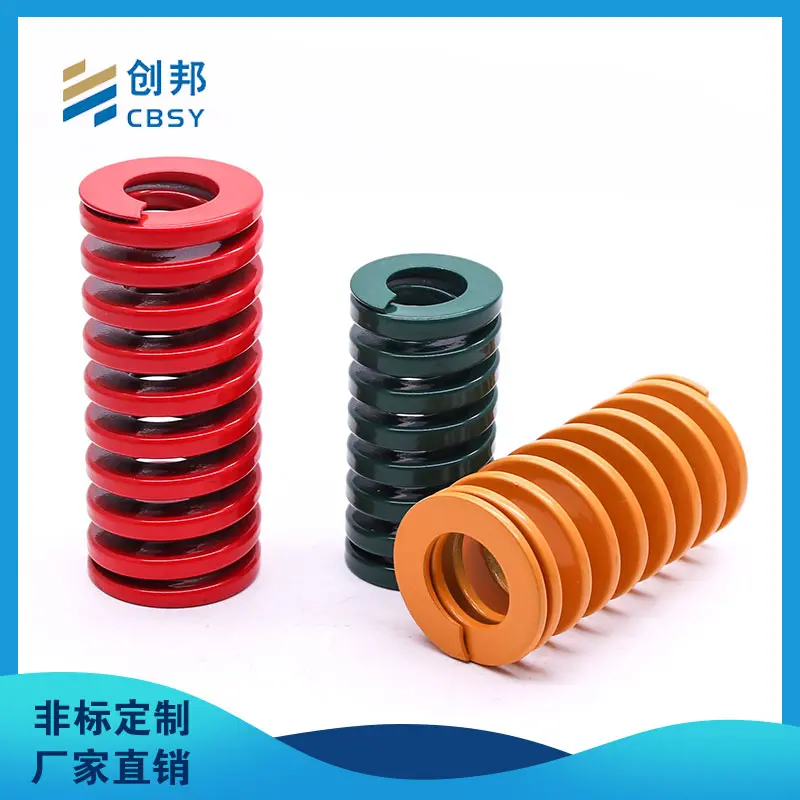 进口模具弹簧合金钢矩形耐高温强度压缩茶蓝黄红绿色长小扁线弹簧 - 2