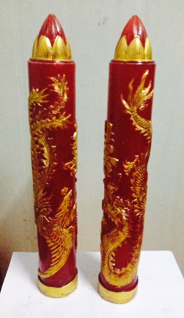 新款多种规格龙凤双喜平头工艺蜡烛橡胶模具批发 - 4