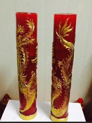 新款多种规格龙凤双喜平头工艺蜡烛橡胶模具批发