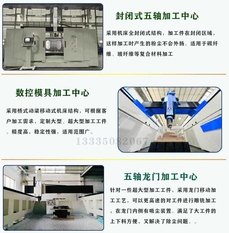 铝型材数控加工中心 大型非标复合材料加工机床 复材五轴cnc加工 - 3