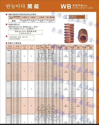 原装韩国进口万能牌茶色模具弹簧