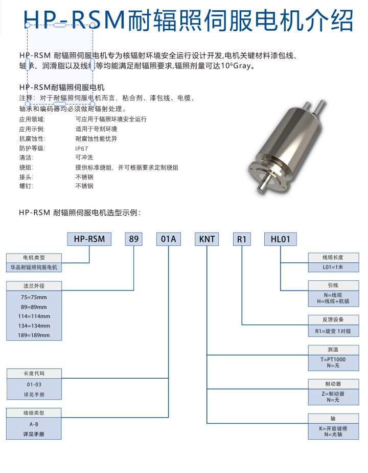 GOLD KONG高控HP-RSM-89系列自研耐辐照伺服电机-现货供应 - 3