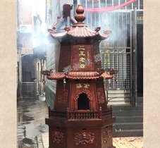 定制广州寺院二层烧纸炉，铸造生铁耐高温元宝炉