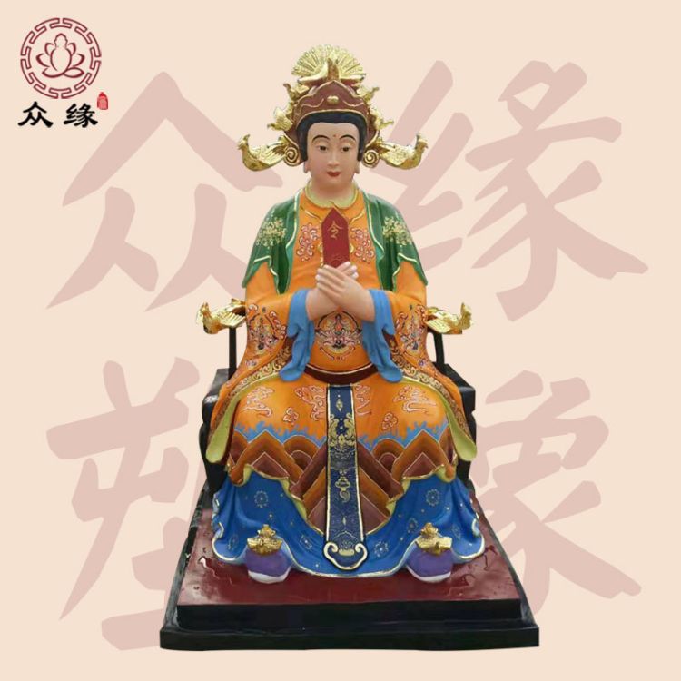 树脂铸造地母娘娘像 适用于寺庙道观场地 融合传统彩绘工艺 - 3
