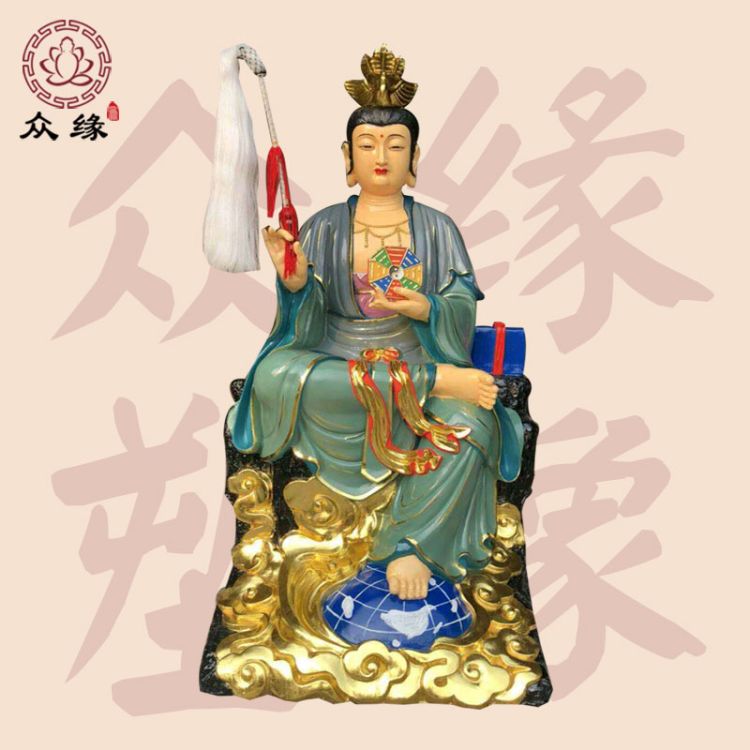 树脂铸造地母娘娘像 适用于寺庙道观场地 融合传统彩绘工艺