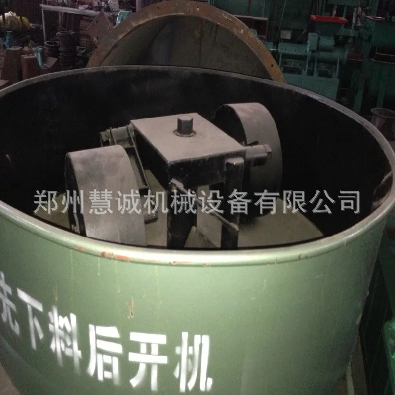 大型圆盘耐火泥轮碾搅拌机750型湿式石灰粉混砂机煤矸石轮碾机(郑州慧诚机械设备有限公司) - 3